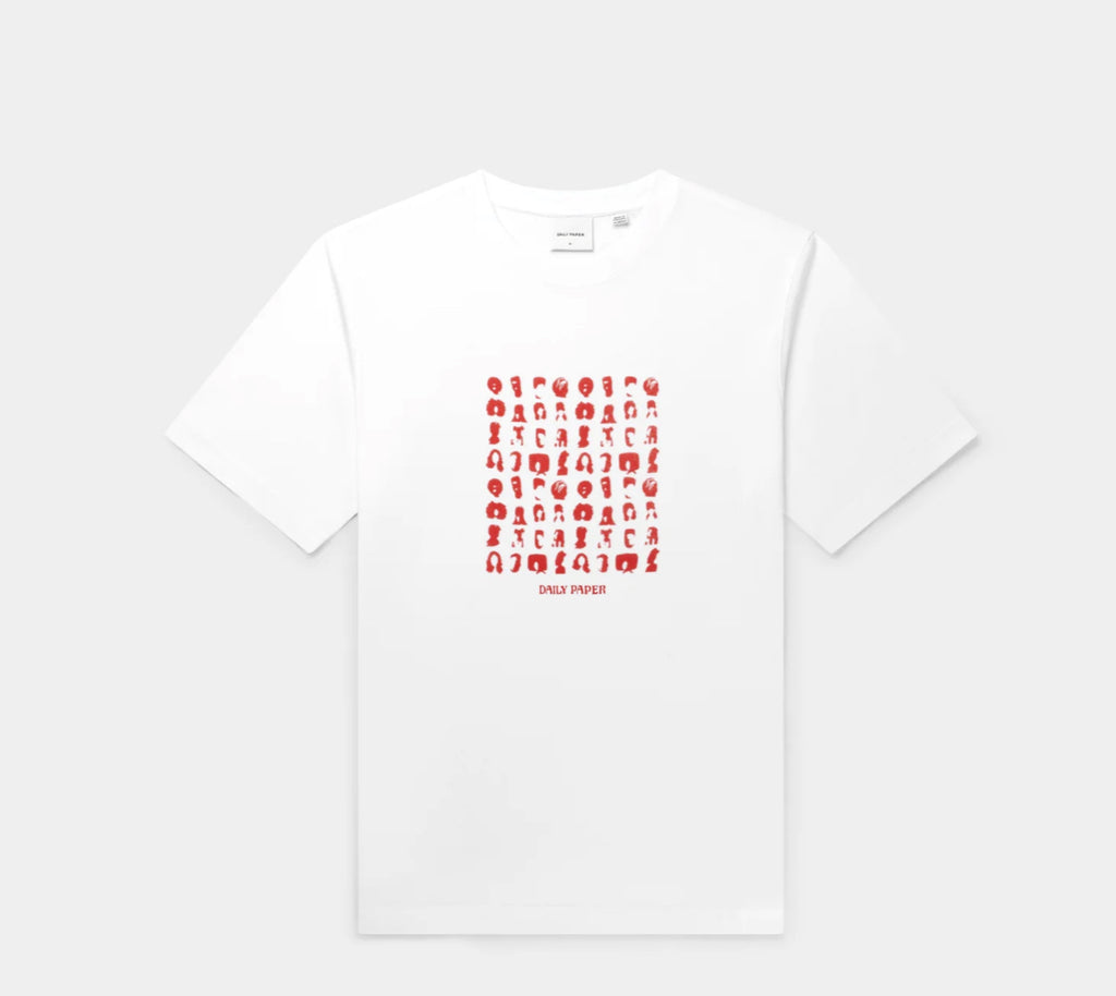 WHITE HAIR GRID T-SHIRT