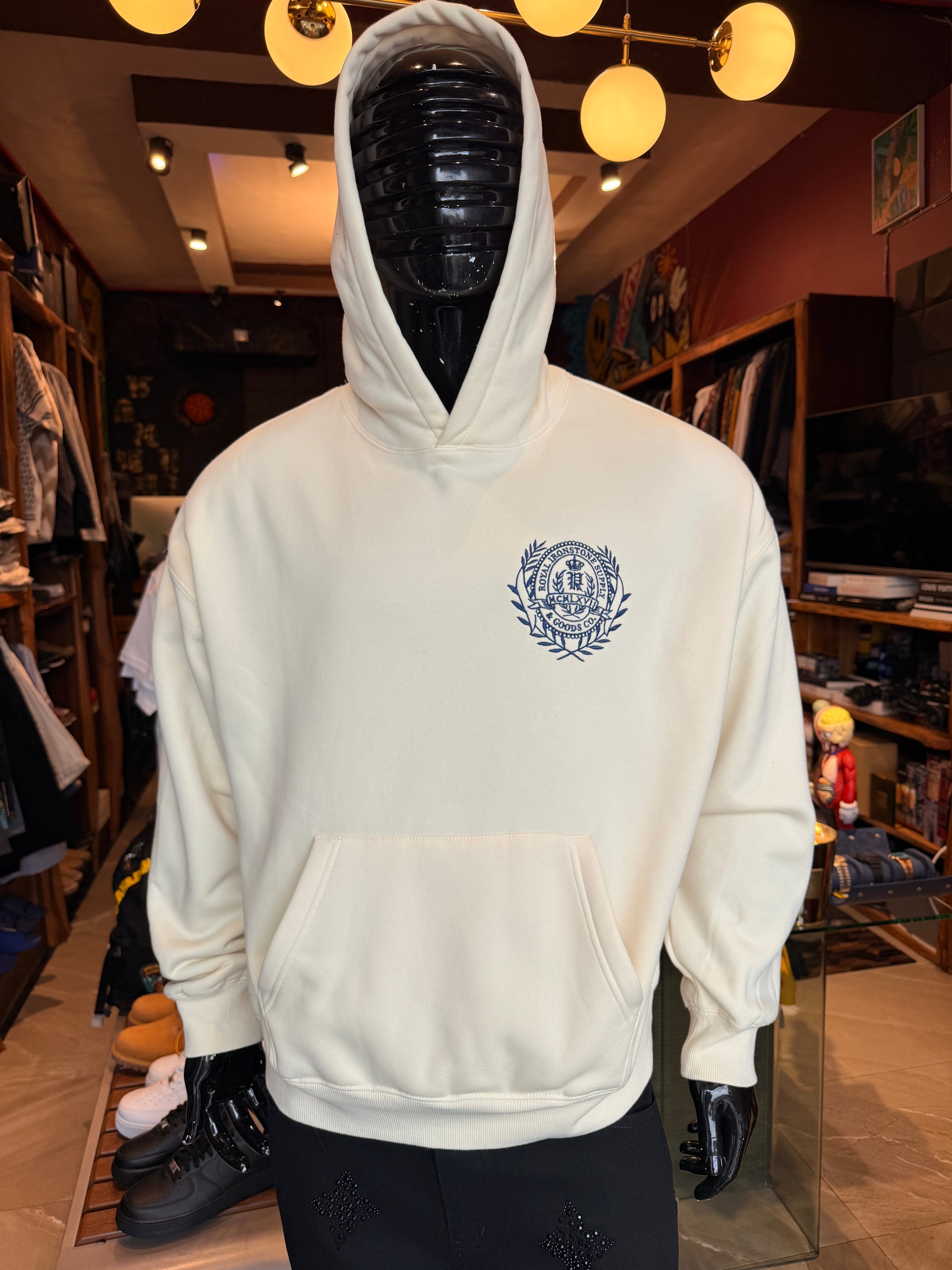 Thinker Oversized Heavyweight Hoodie - Cream