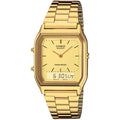Casio Men's Watch - Analog-Digital Dial Yellow Gold Steel Bracelet | AQ-230GA-9D
