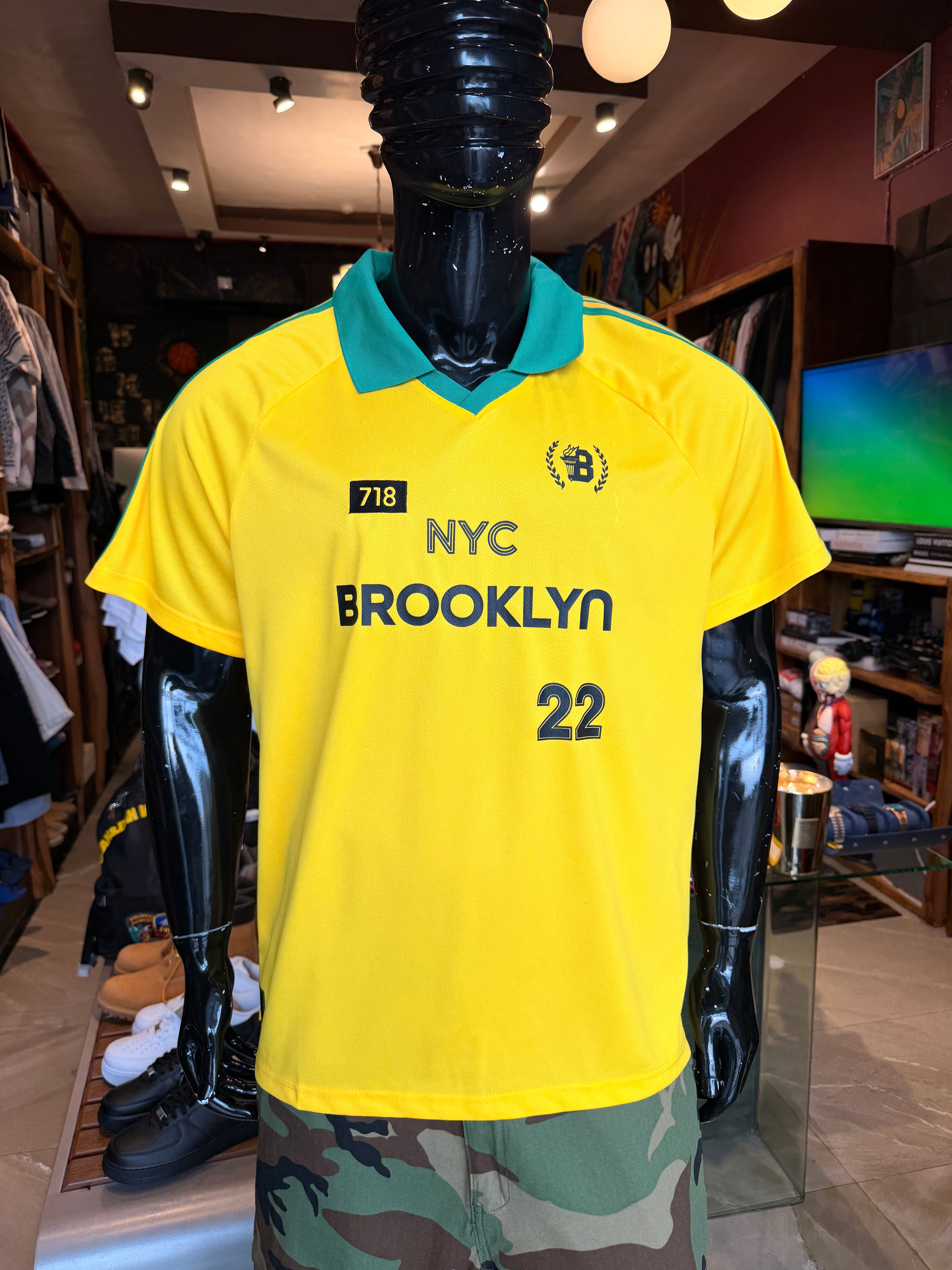 Brooklyn New York Proud Johnny Collar Jersey - Yellow/combo