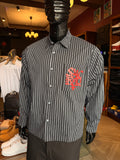 Santos Striped Button Up Shirt - Black/combo