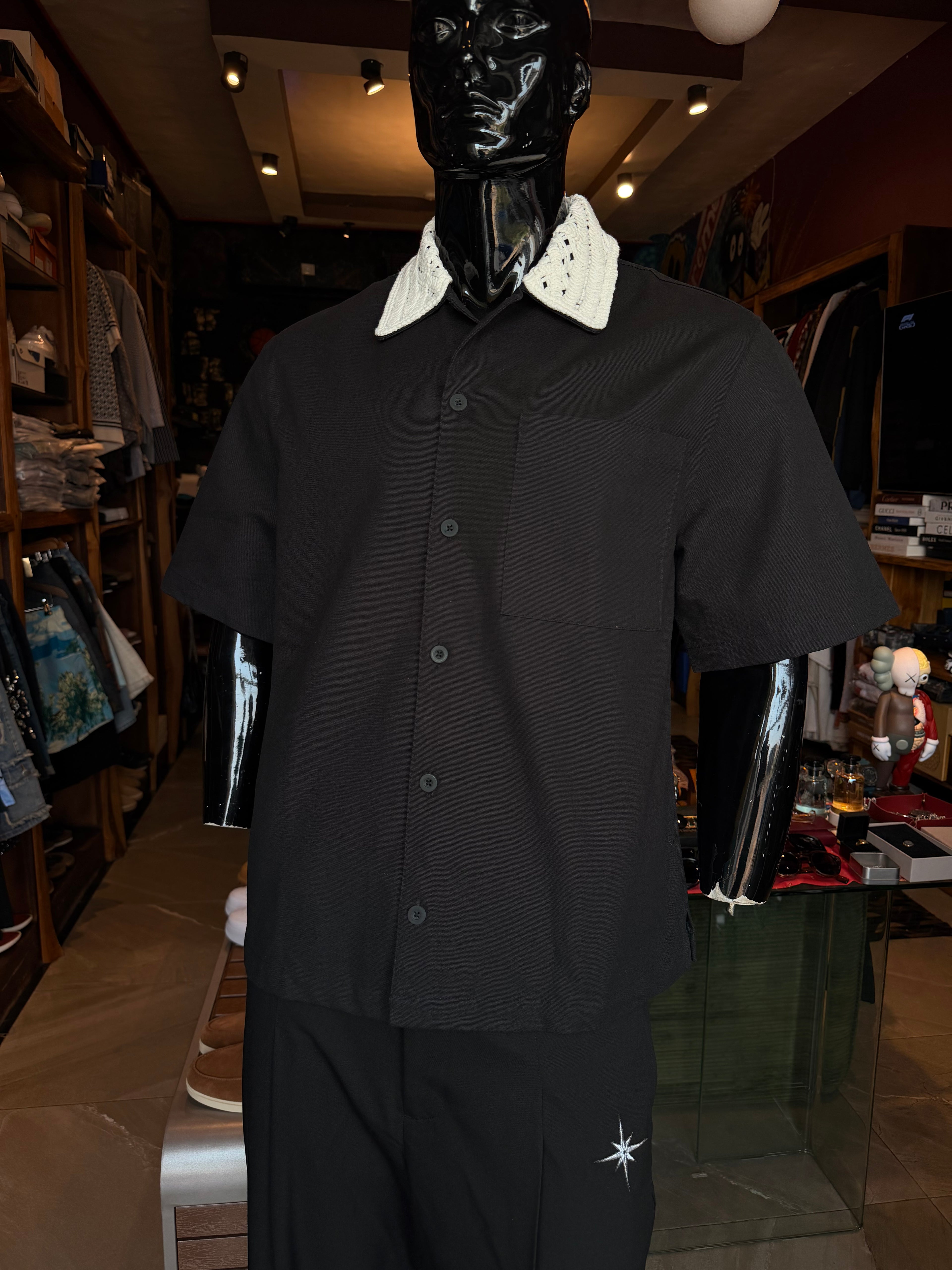 Relaxed Wild Desert Dreams Button Up Shirt - Black