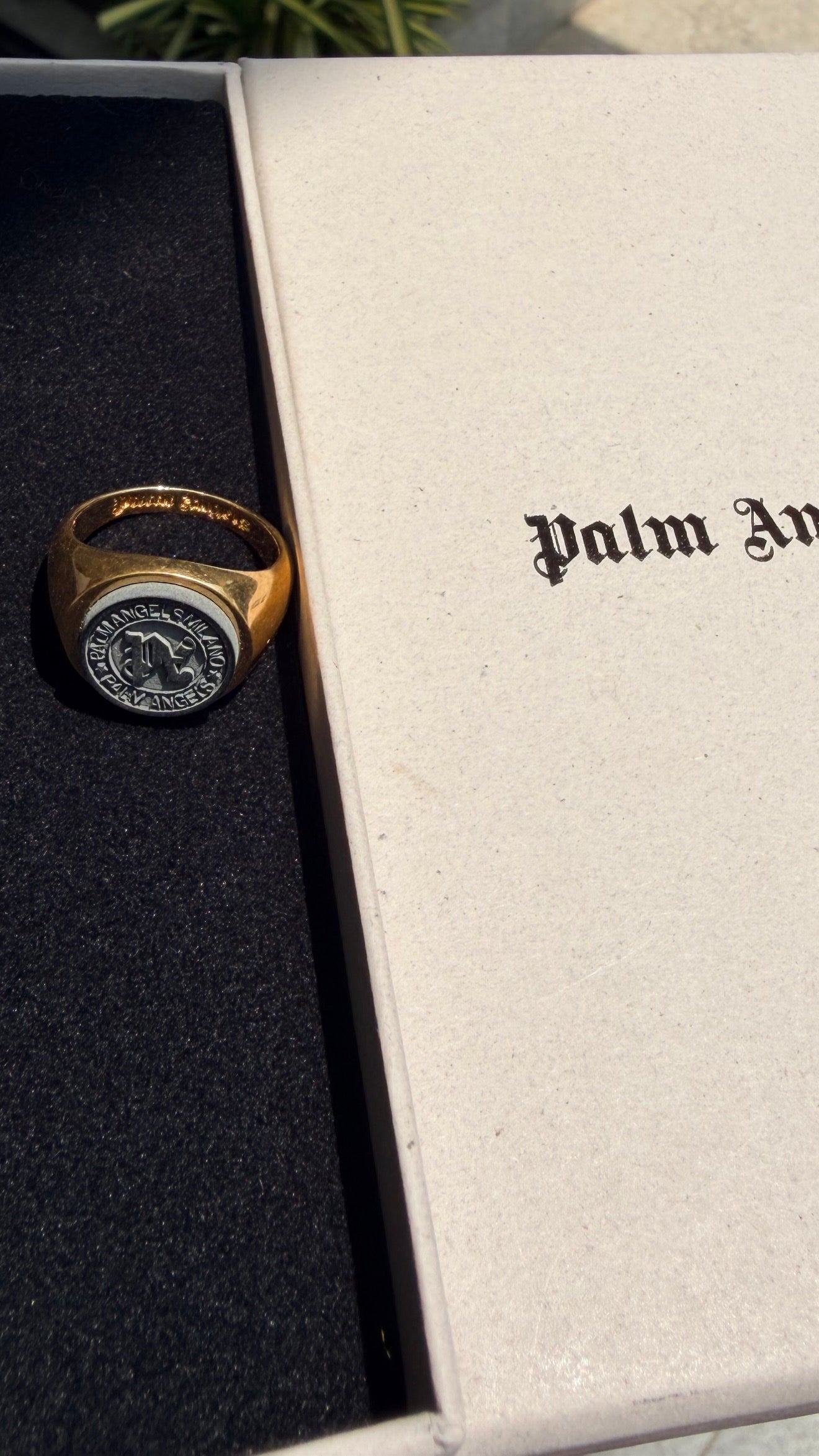 Palm Angels PA-Stone emblem ring
