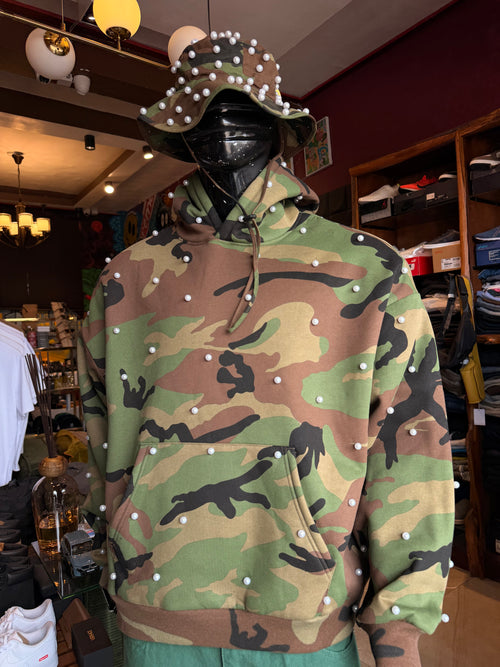 Camo Pearled Bucket Hat - Camouflage
