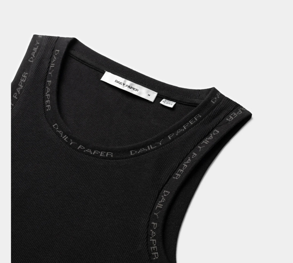BLACK ERIB TANK TOP