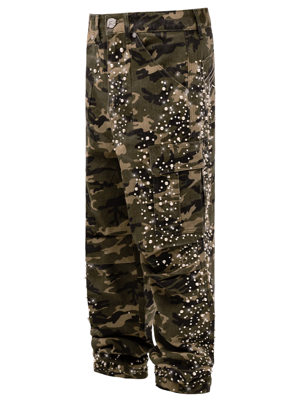 CAMO CARGO EMBELLISH DENIM