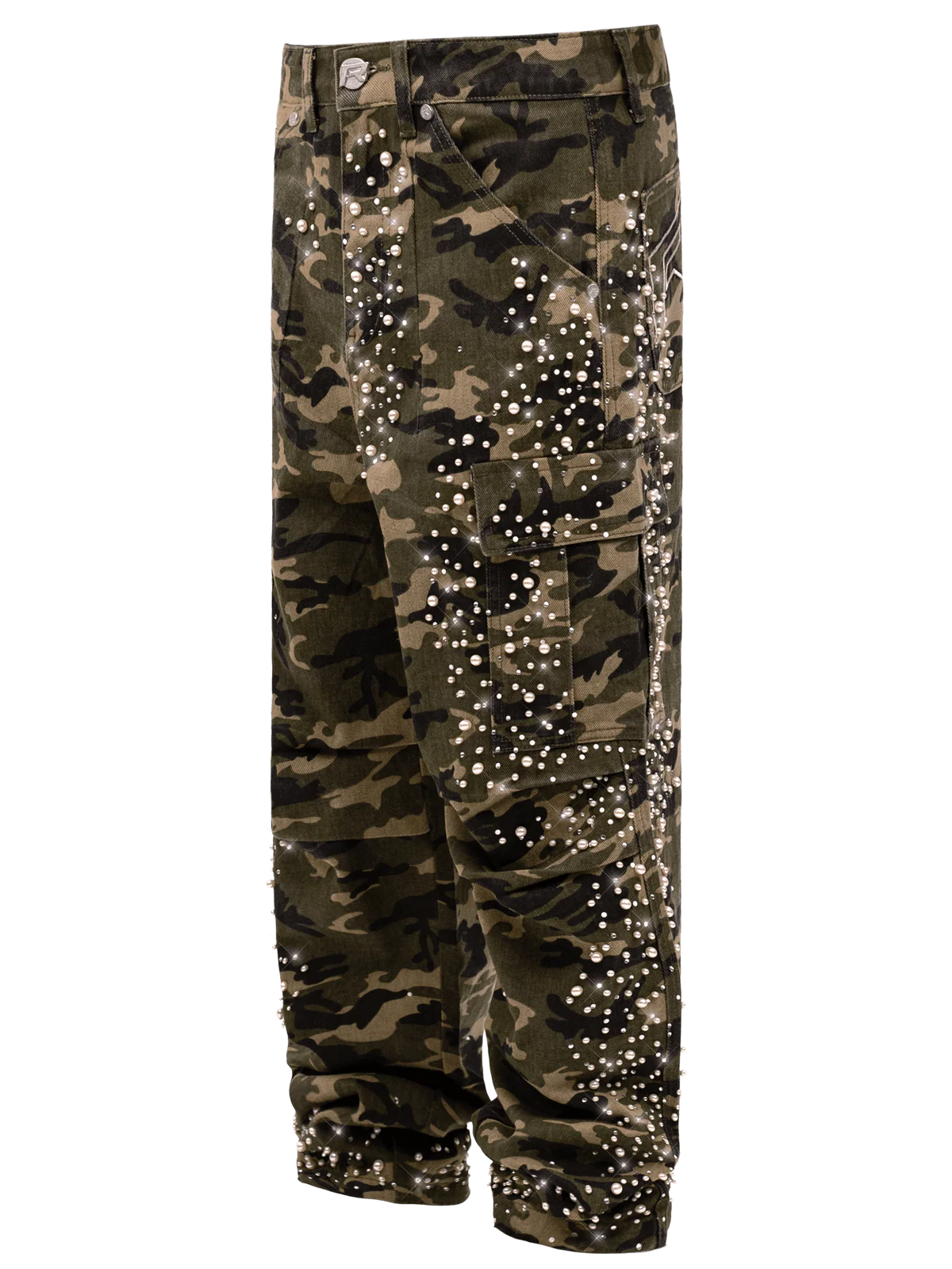 CAMO CARGO EMBELLISH DENIM