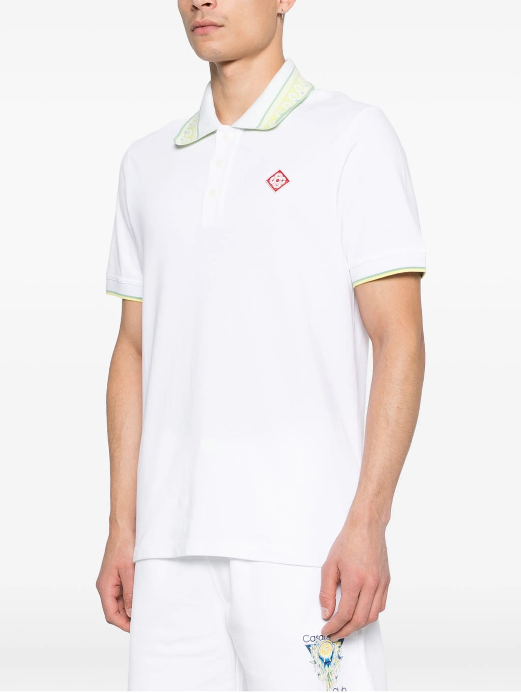 Casablanca laurel trim-collar polo shirt