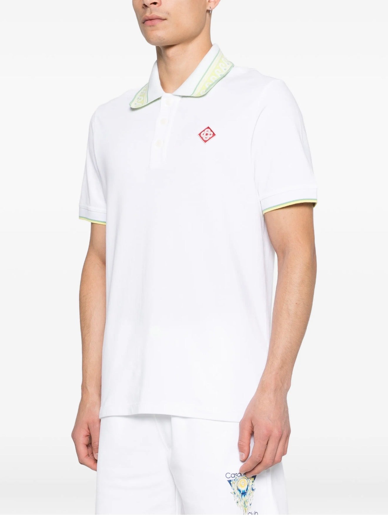 Casablanca laurel trim-collar polo shirt