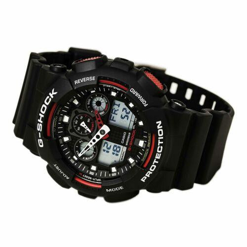 Casio Men's Dive Watch - G-Shock Anti-Magnetic Ana-Digi Dial Resin Strap | GA100-1A4