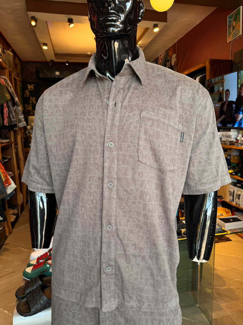 DAILY PAPER BLACK OYSTER DIGITAL CROC SHIRT