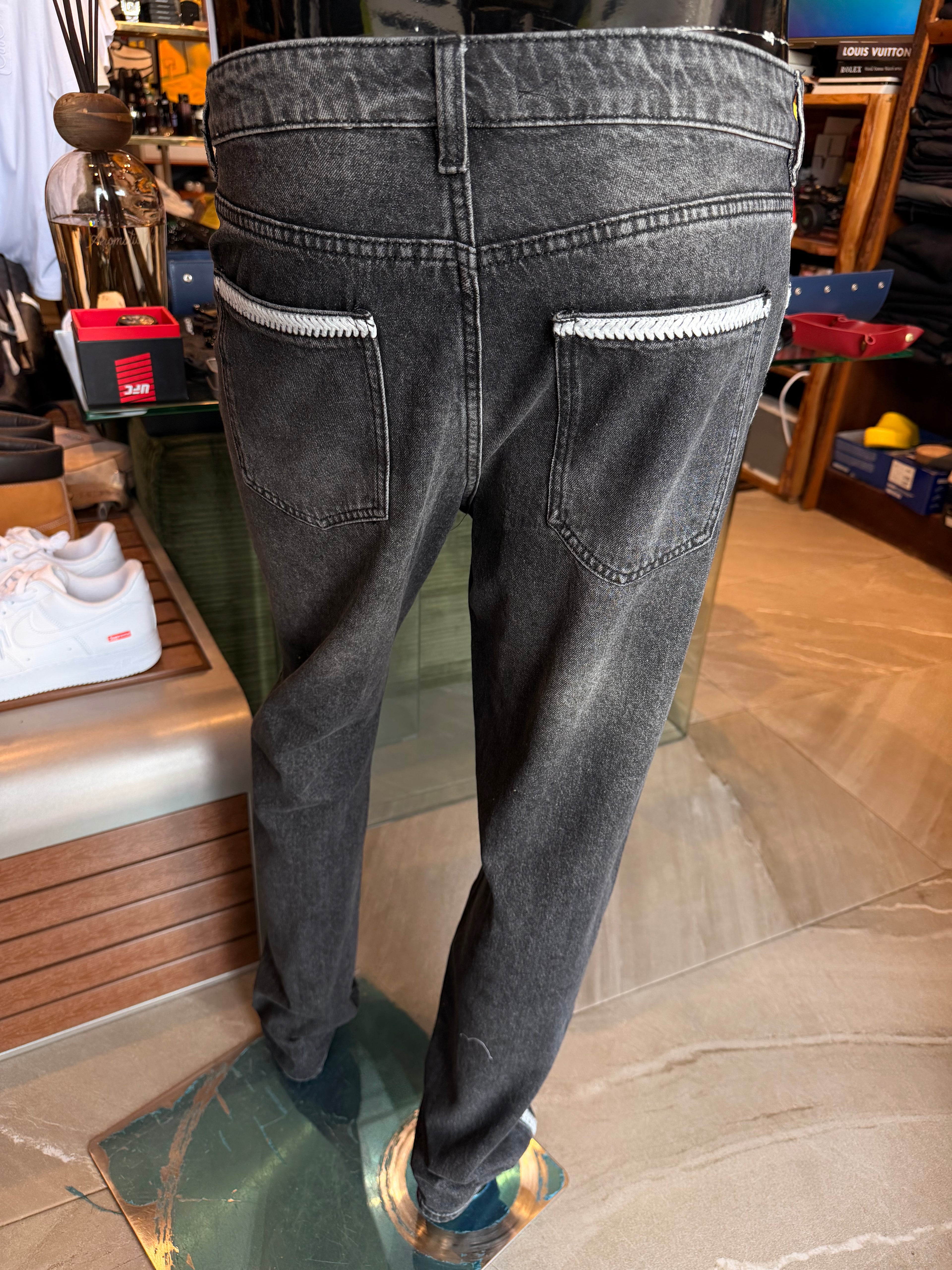 Slim Crochet Jean - Black Wash