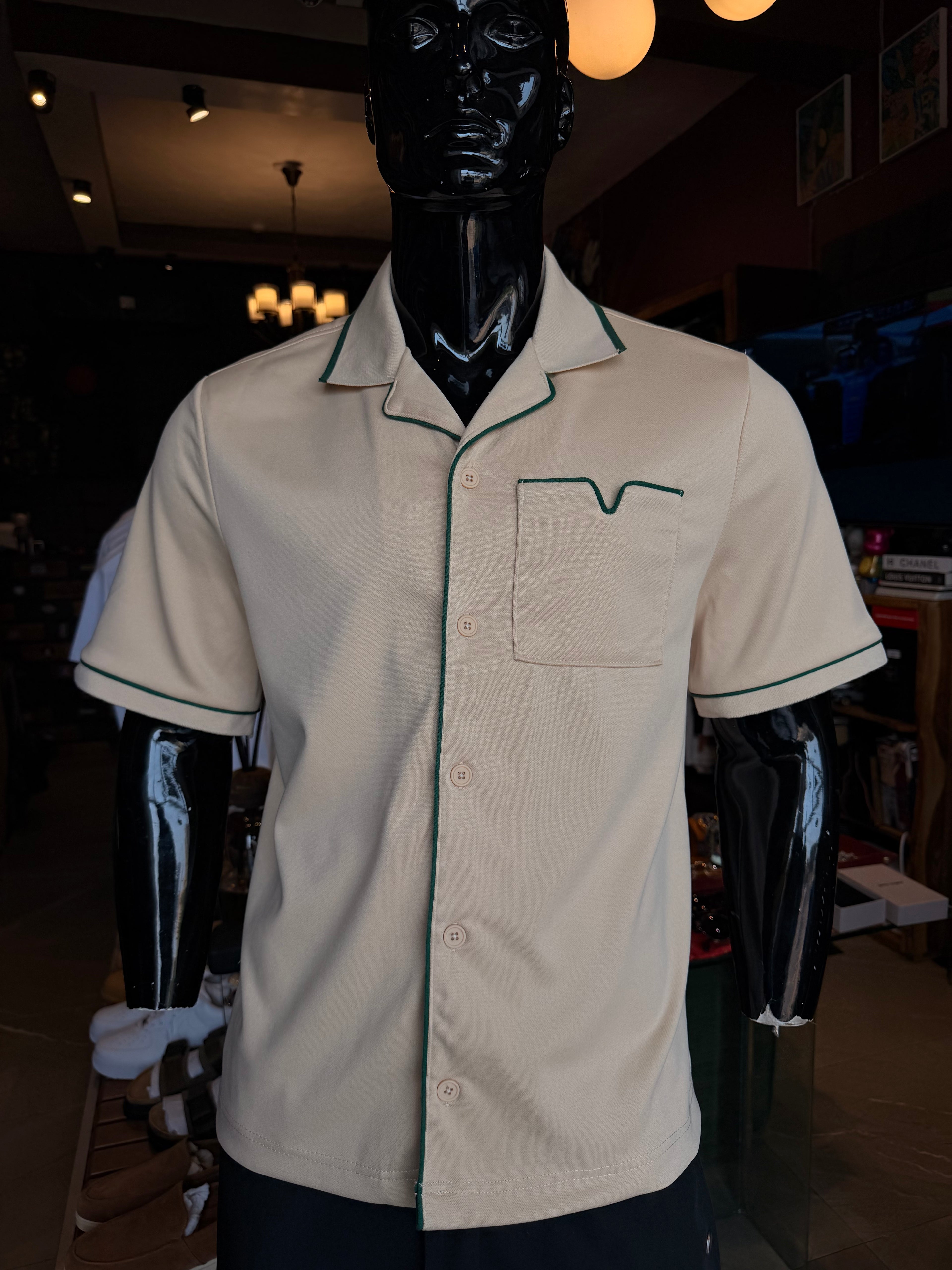 Noir Cuban Collar Shirt - Cream