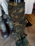 Stacked Skinny Flare Be Jeweled Camo Pants - Camouflage