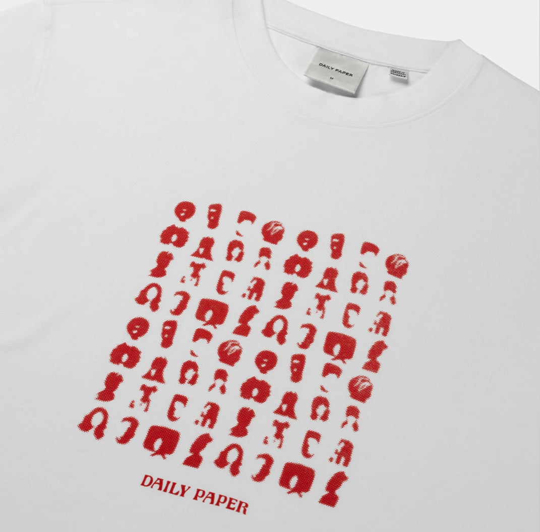 WHITE HAIR GRID T-SHIRT