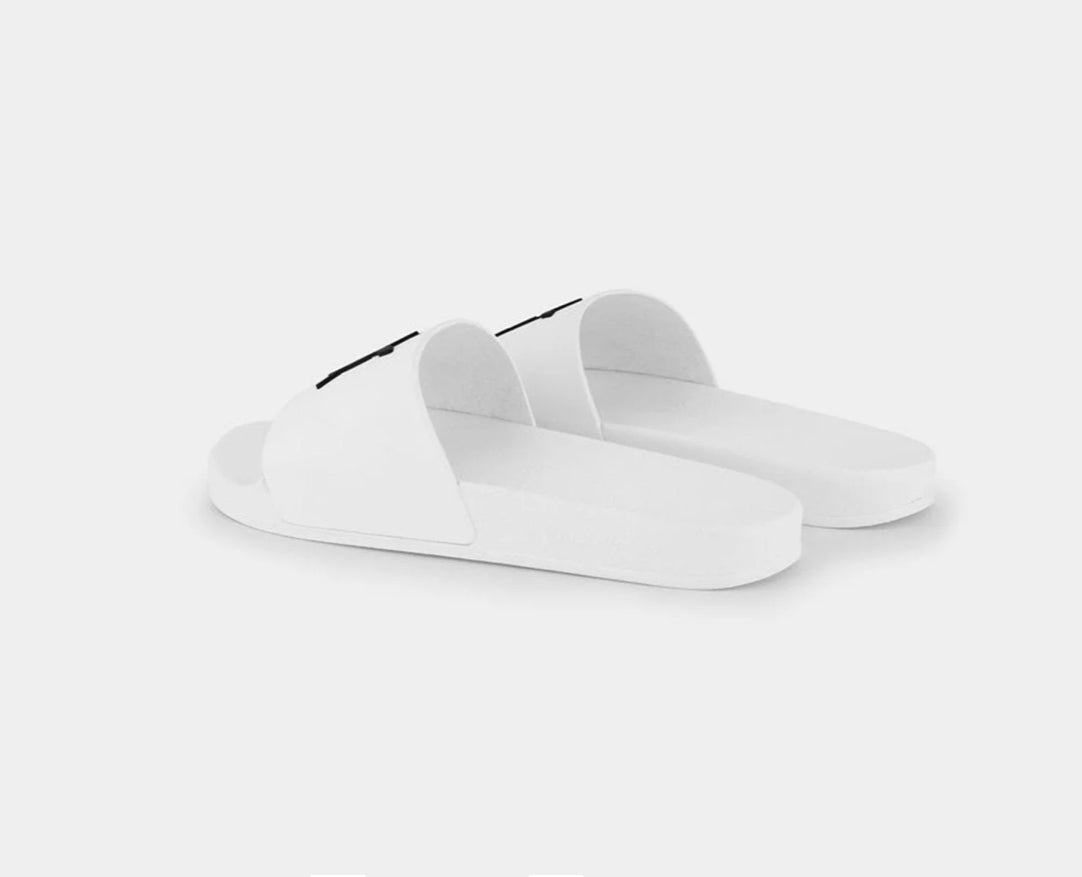WHITE RESLIDER SANDALS