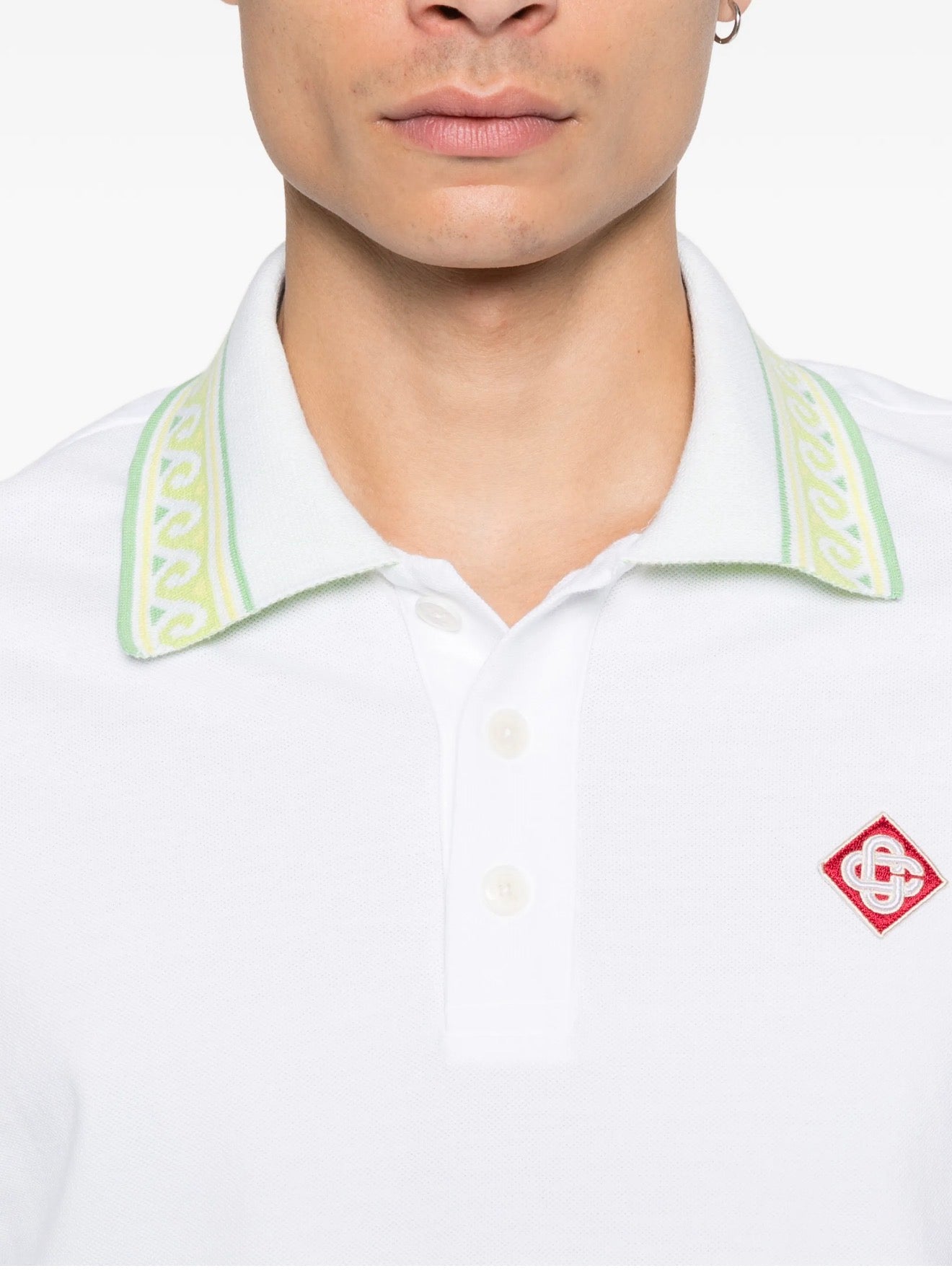 Casablanca laurel trim-collar polo shirt