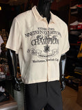Embroidered Champions Button Up Shirt - White