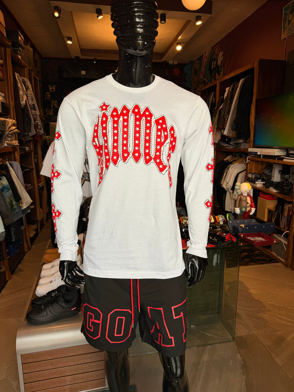 Sinner Star Long Sleeve Tee - White