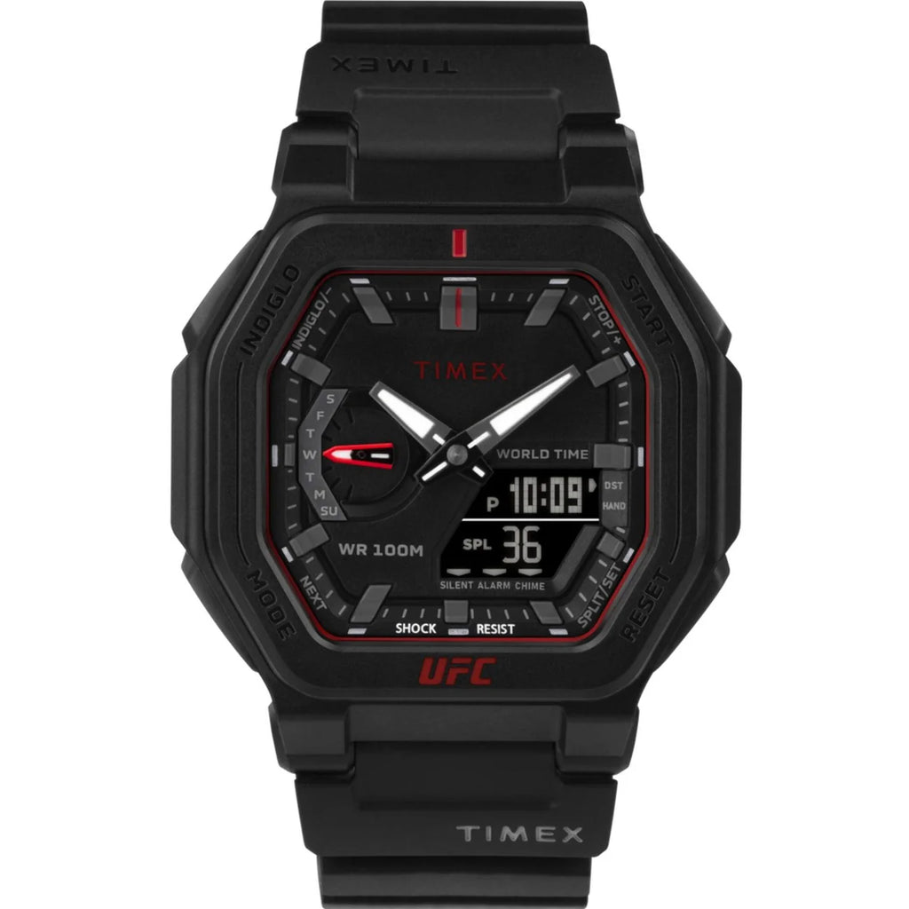 Timex Men's Watch - UFC Colossus Analog-Digital Dial Black Resin Strap | TW2V55200