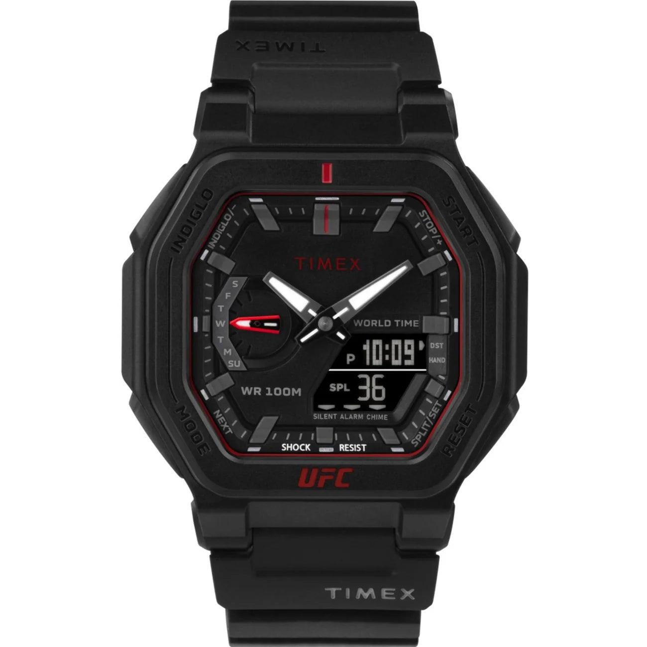 Timex Men's Watch - UFC Colossus Analog-Digital Dial Black Resin Strap | TW2V55200