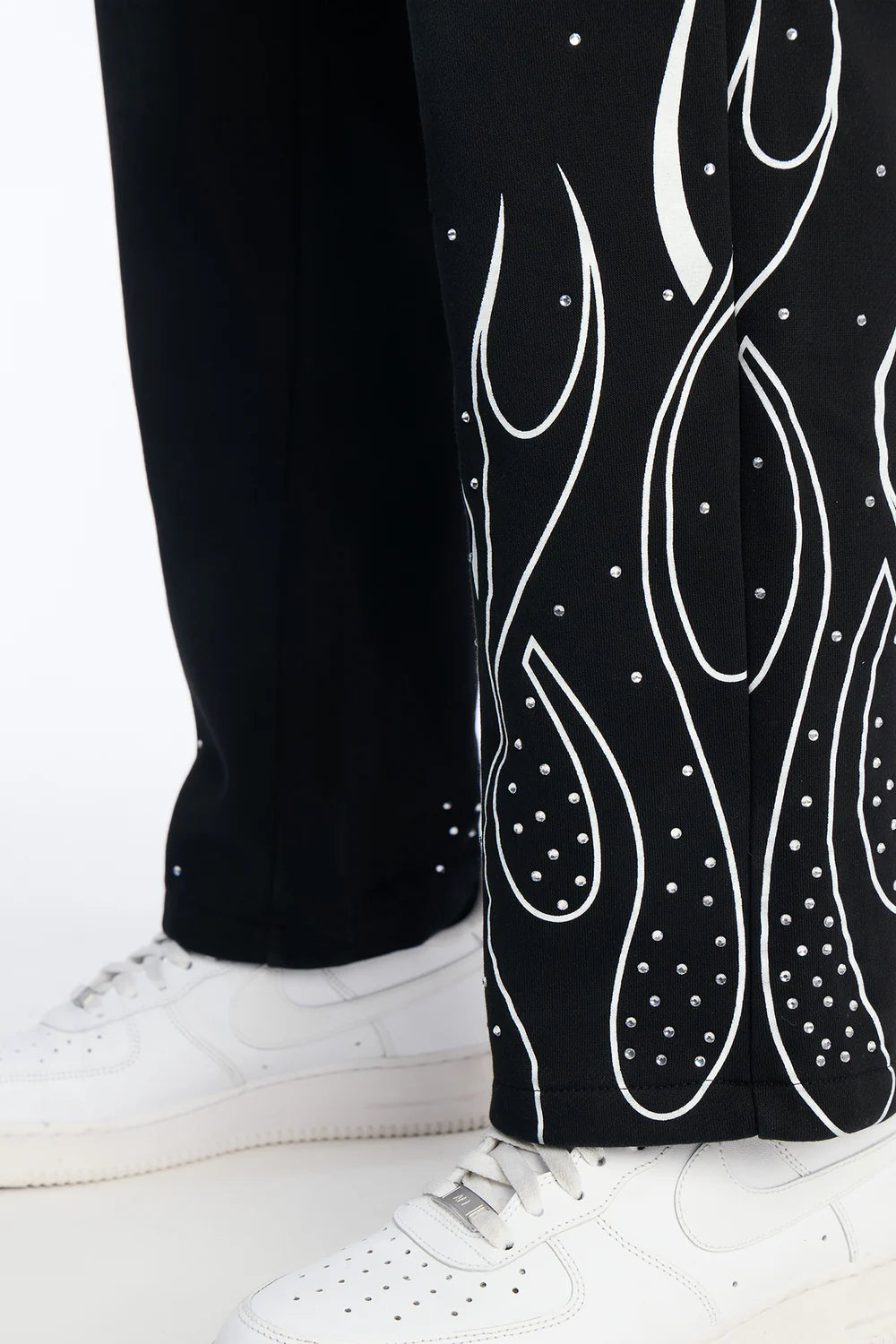 Fearless Rhinestones Relaxed Sweatpants - Black