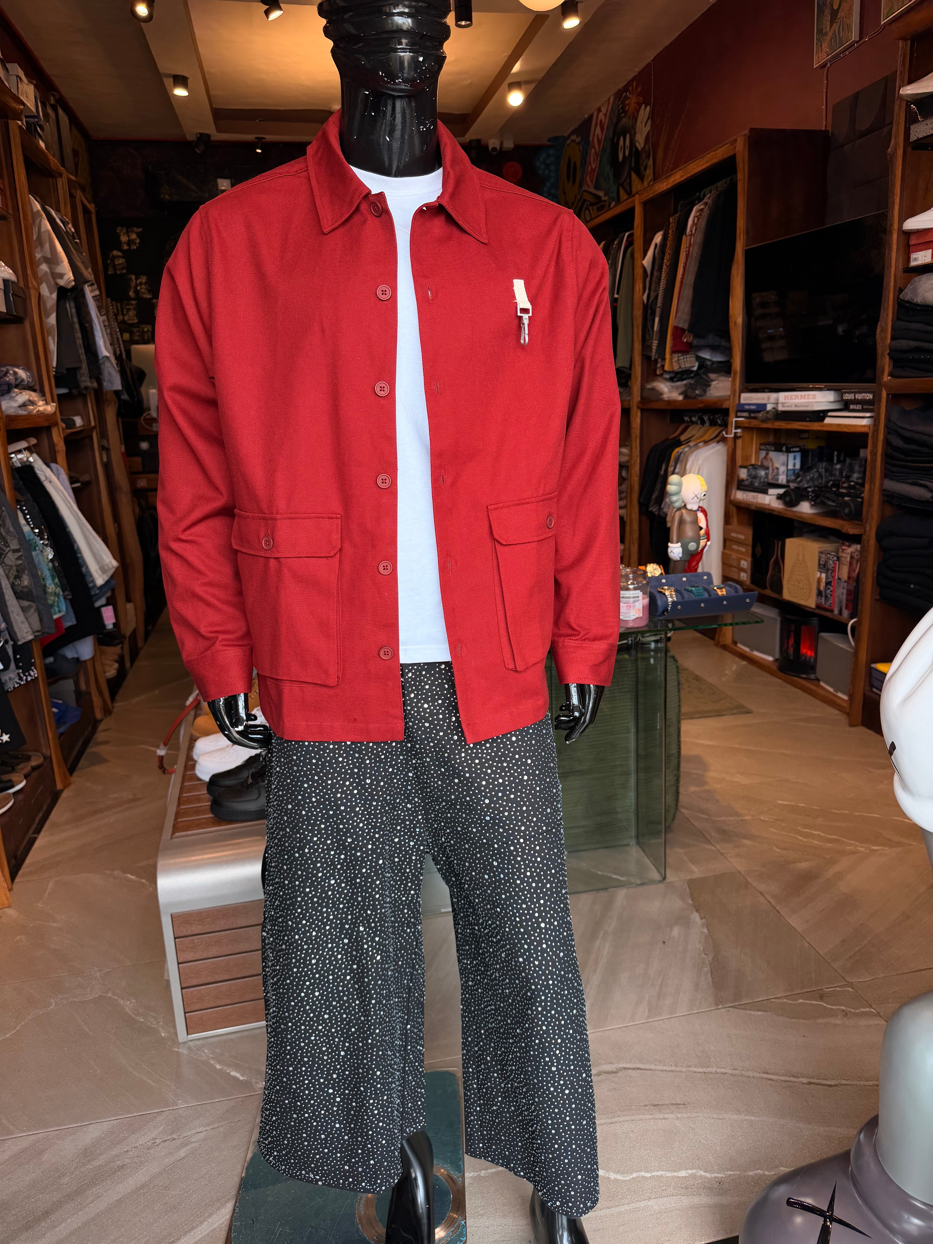 Fairfax Canvas Multi Pocket Shirt - Burgundy