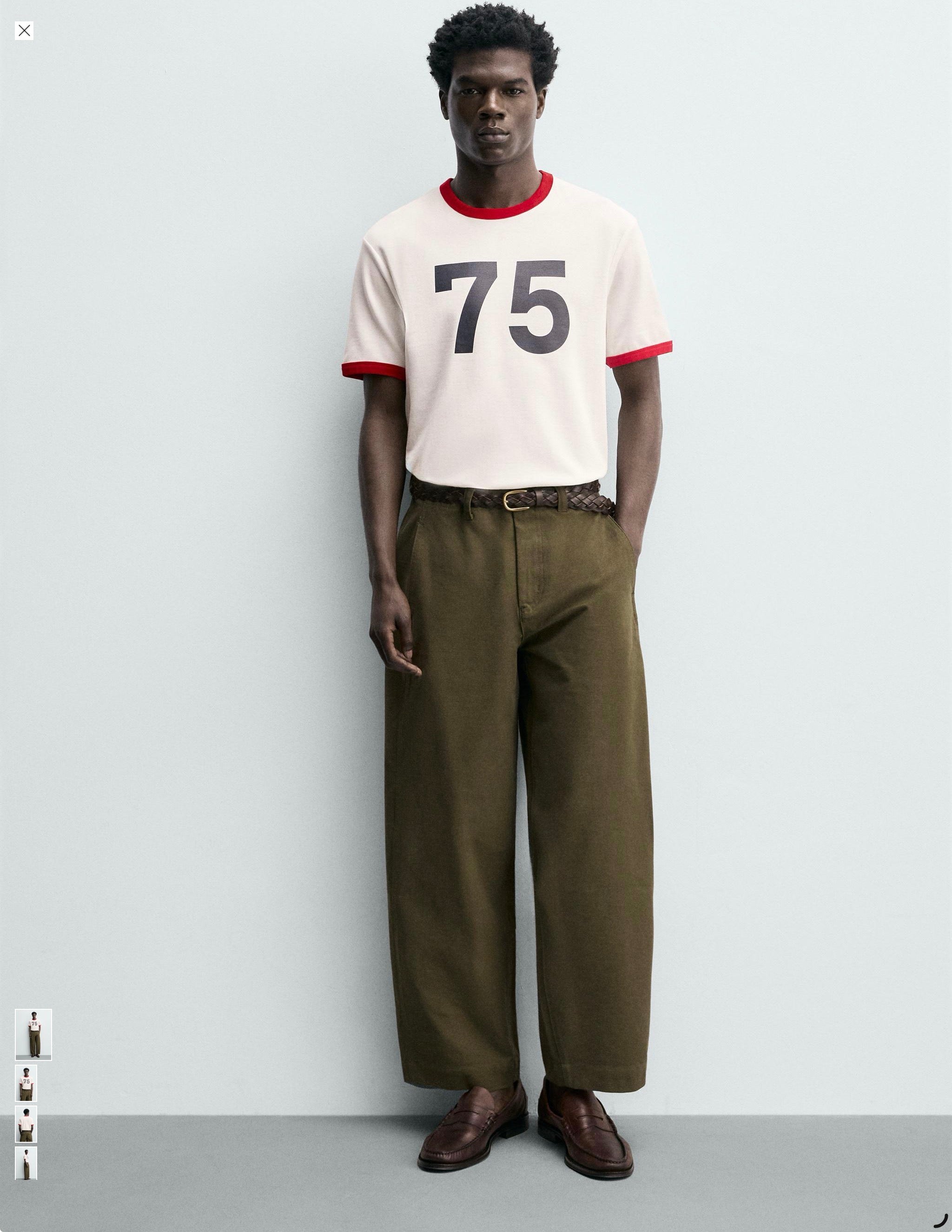 Contrast Rib number t-shirt
