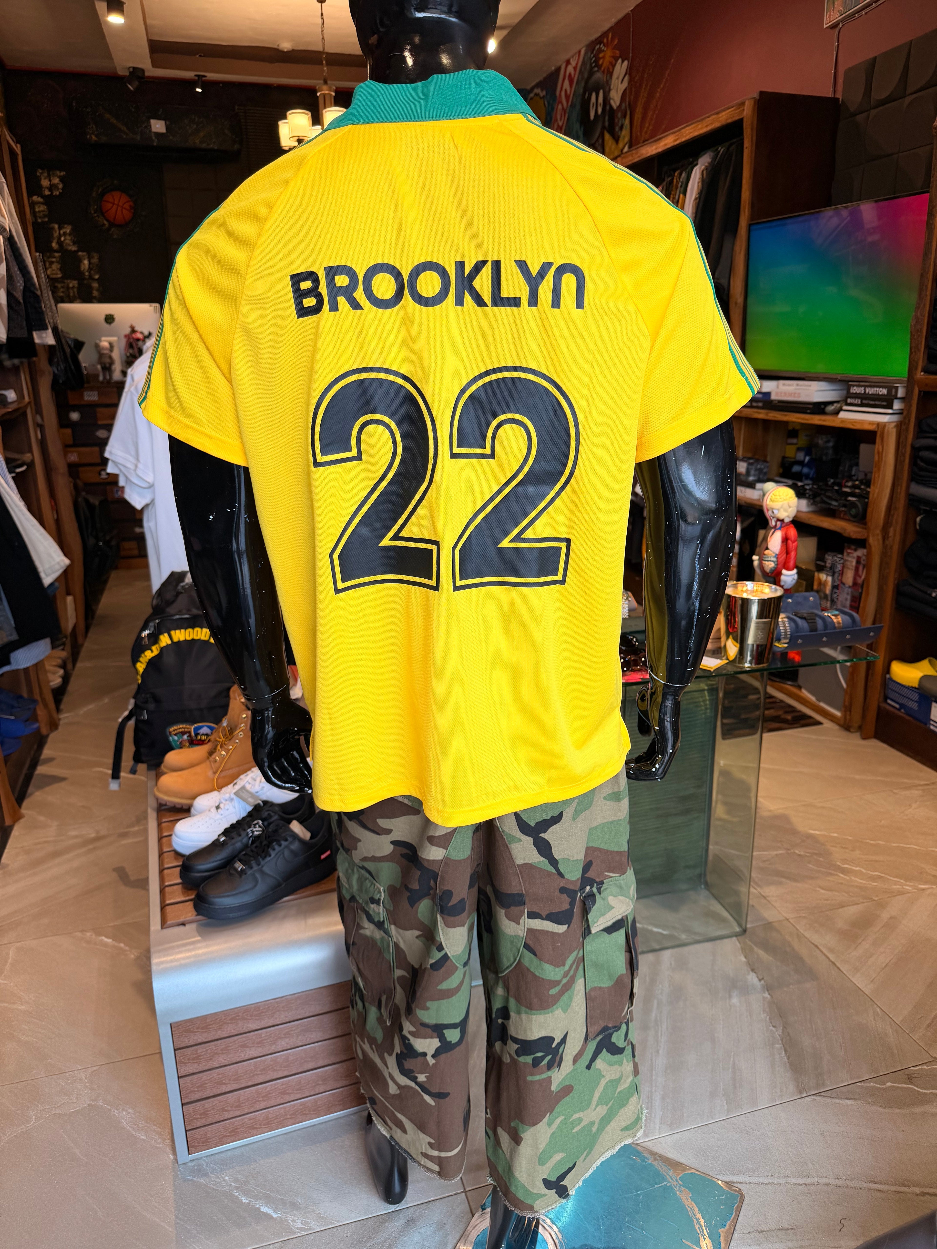 Brooklyn New York Proud Johnny Collar Jersey - Yellow/combo