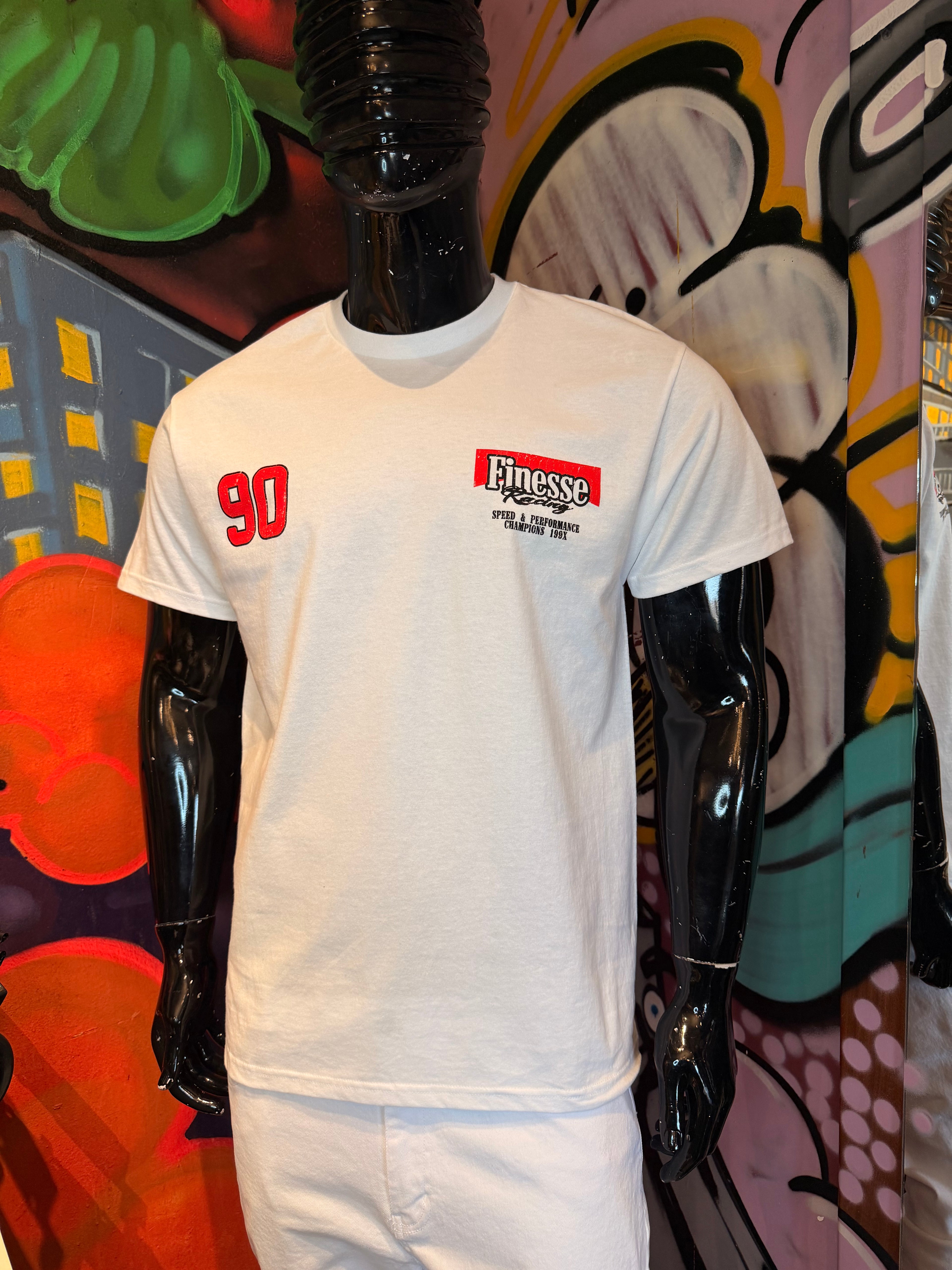 Finesse Racing Oversized Short Sleeve Tee - White