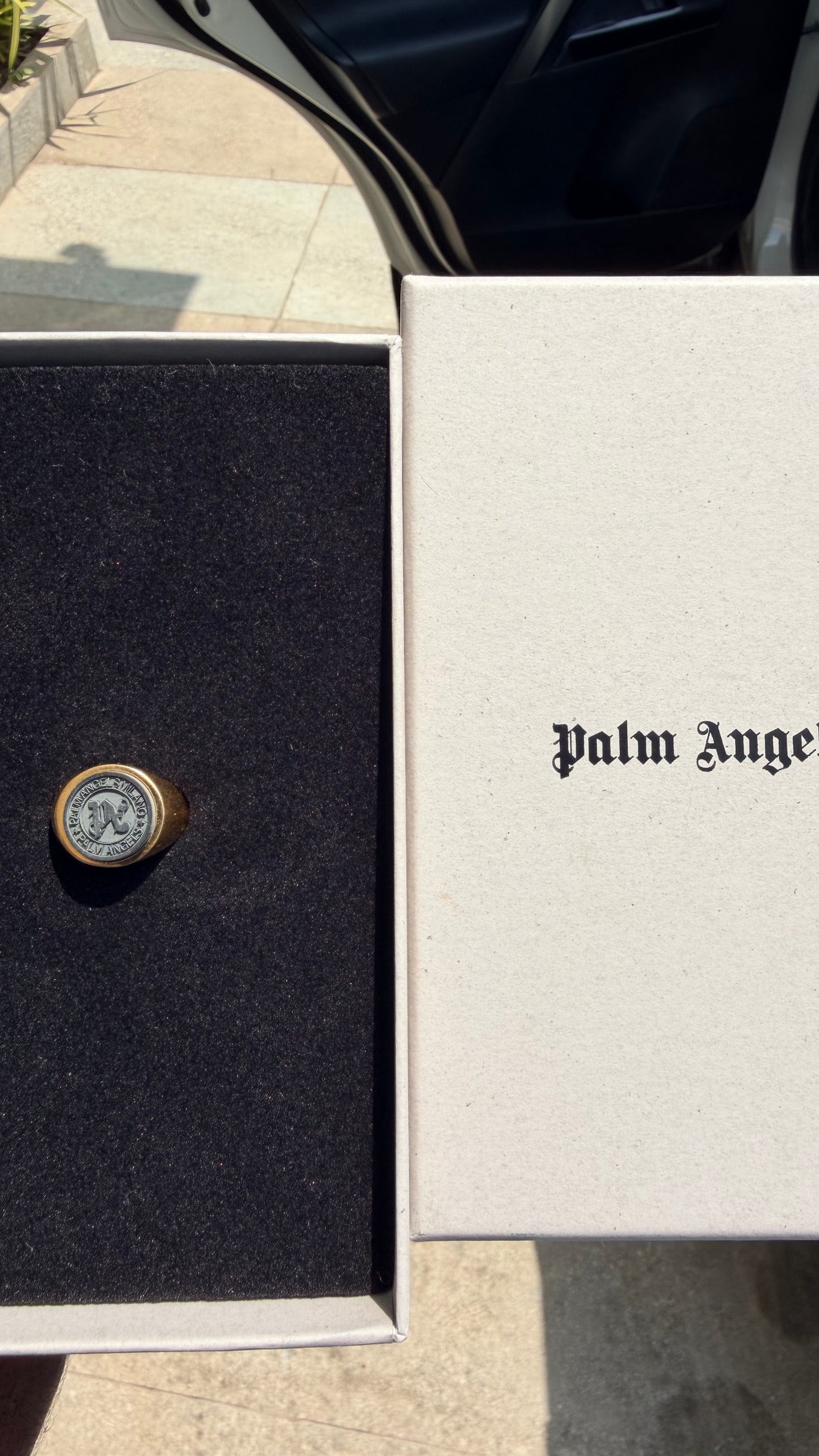 Palm Angels PA-Stone emblem ring