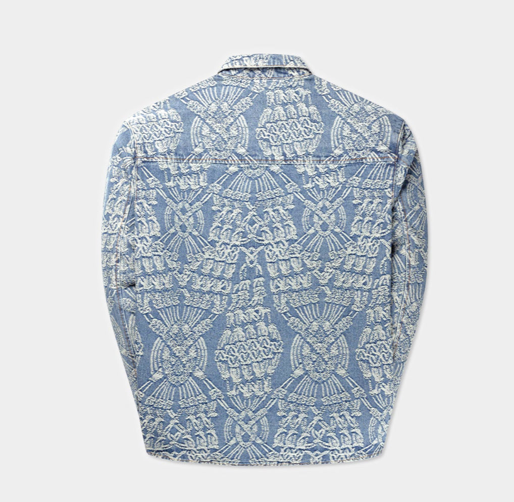 DAILY PAPER MID BLUE MACRAME RAHUL SHIRT