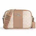 Coach Camera Bag - Jamie Sand and Taupe Signature Coated Canvas | CZ186-SVPWH