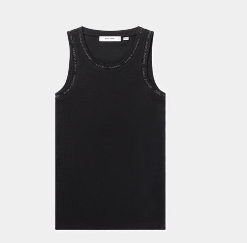BLACK ERIB TANK TOP