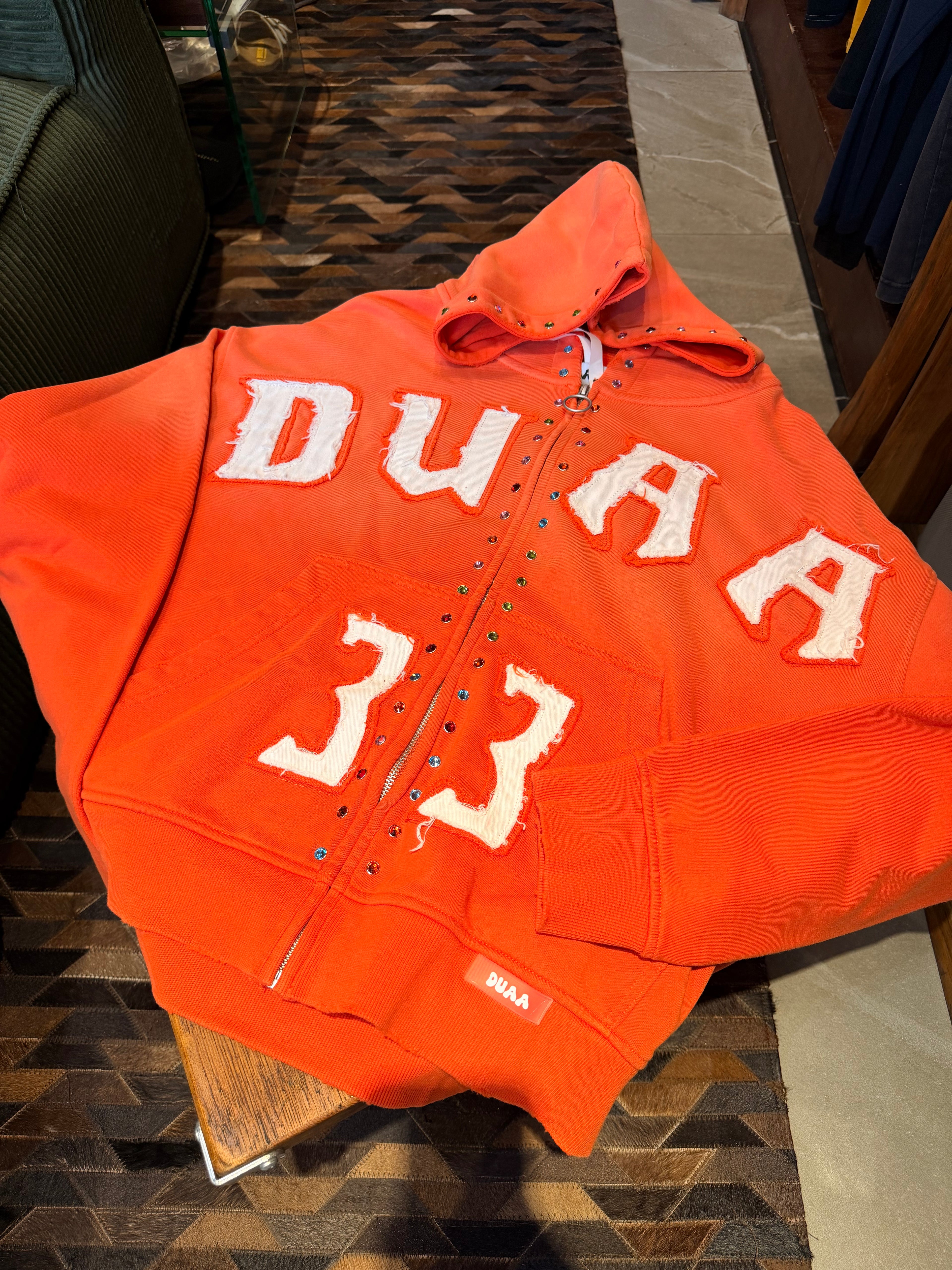 Duaa distressed crystal hoodie