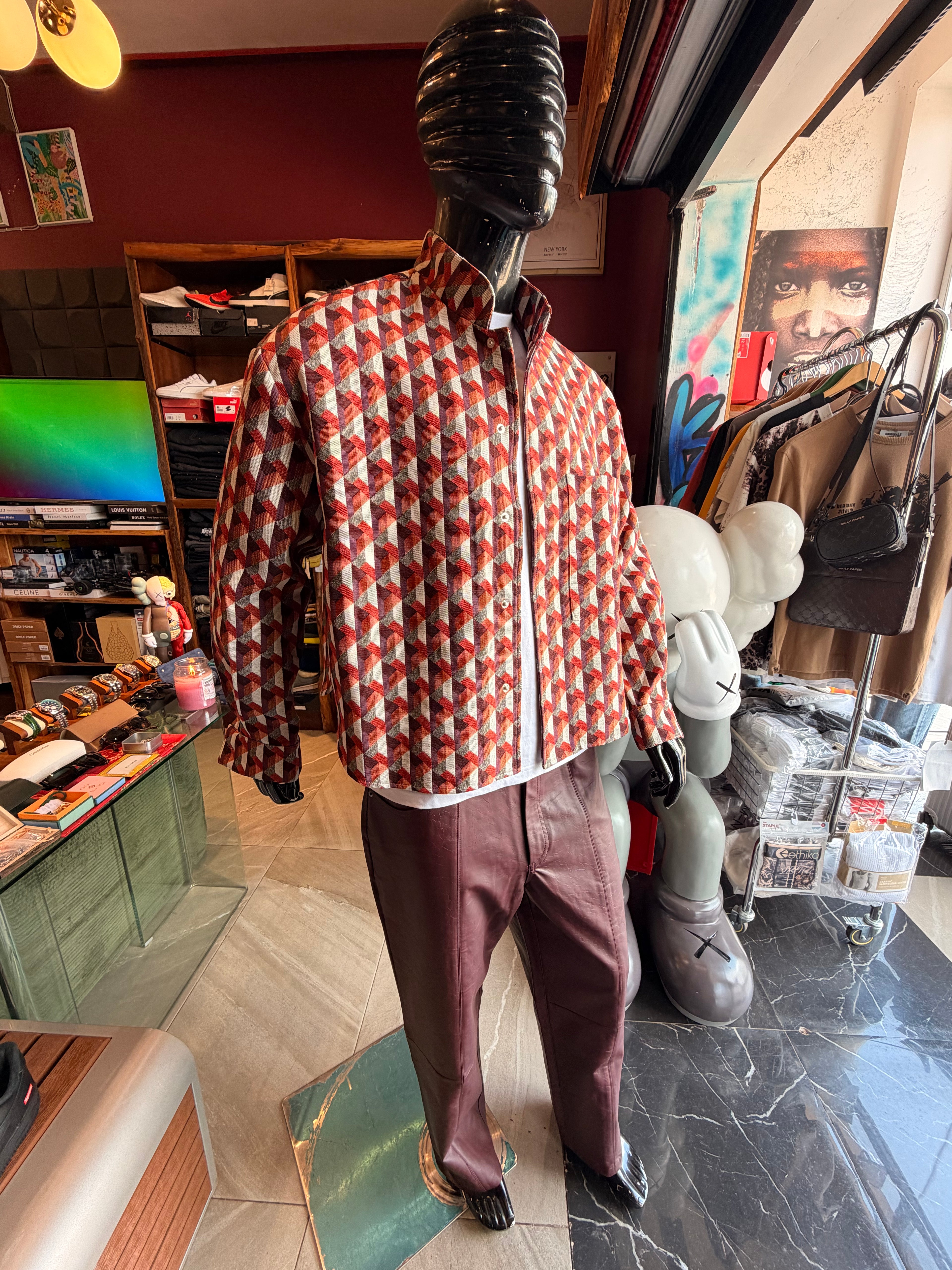 Straight Unlimited Textured Faux Leather Pant - Burgundy