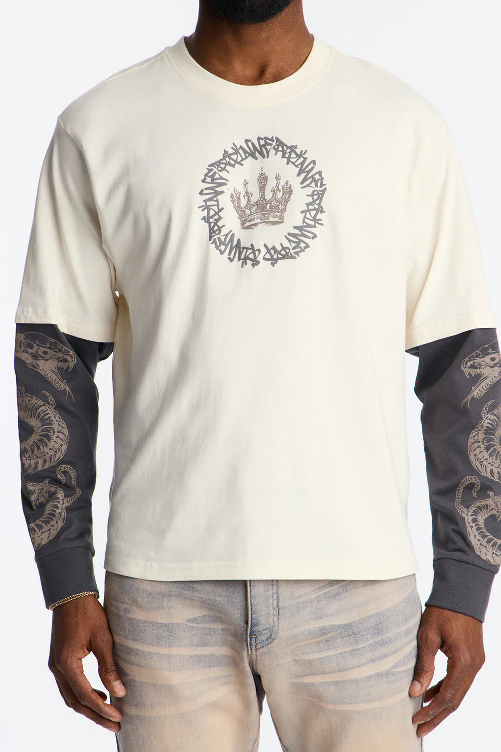 King Type Shii 2fer Long Sleeve Tee - White