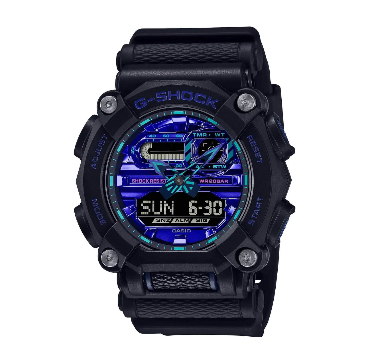 Casio Men's Watch - Virtual Blue World Timer Analog Digital Dial Strap | GA900VB-1A