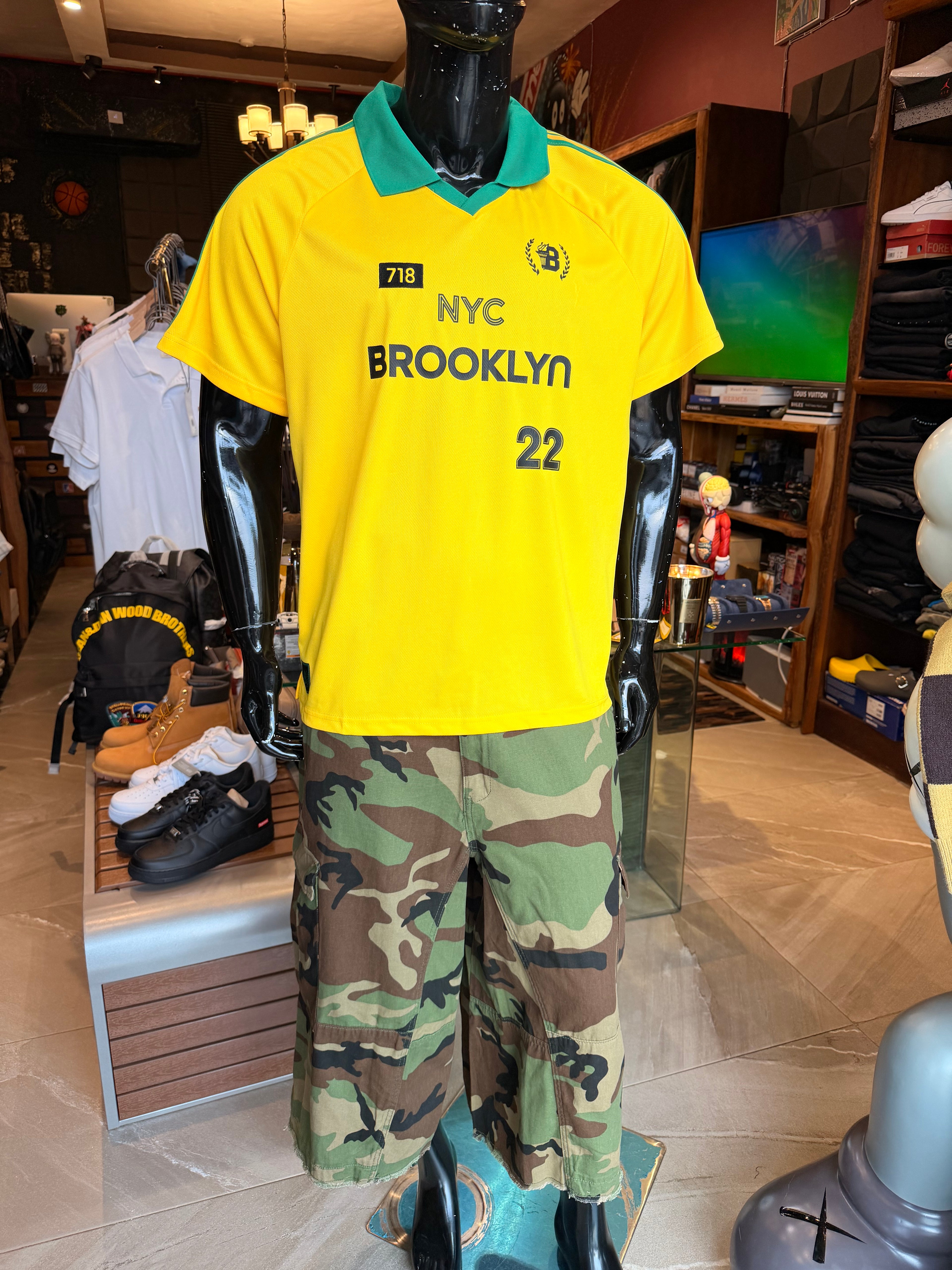 Brooklyn New York Proud Johnny Collar Jersey - Yellow/combo