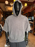 Washed Short Sleeve Hoodie - Charcoal