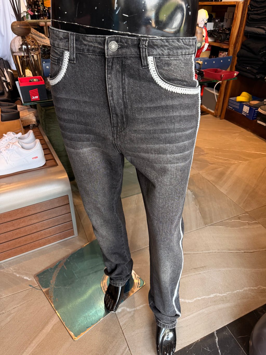 Slim Crochet Jean - Black Wash