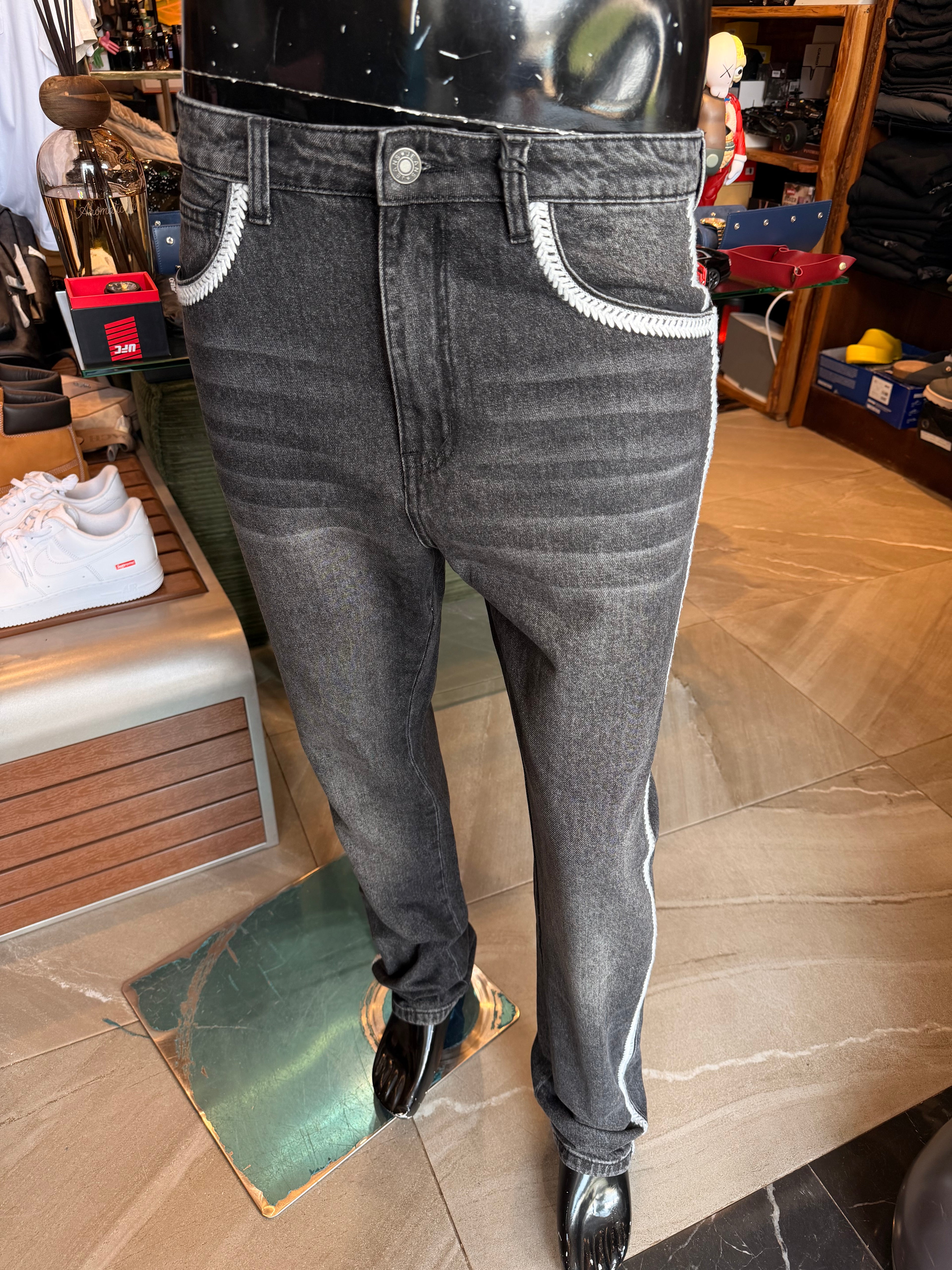 Slim Crochet Jean - Black Wash