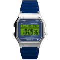 Timex Unisex Watch - T80 Alarm Green Digital Dial Blue Resin Strap | TW2V41200YB
