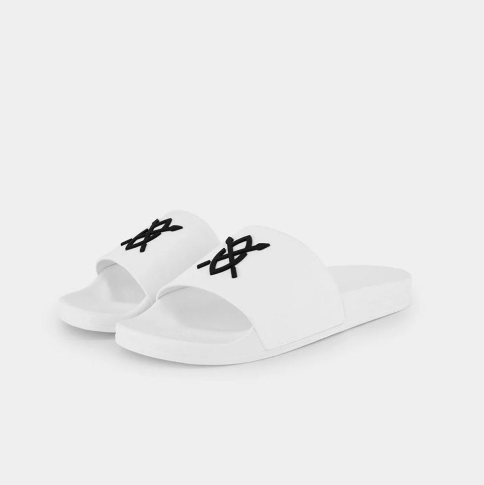 WHITE RESLIDER SANDALS