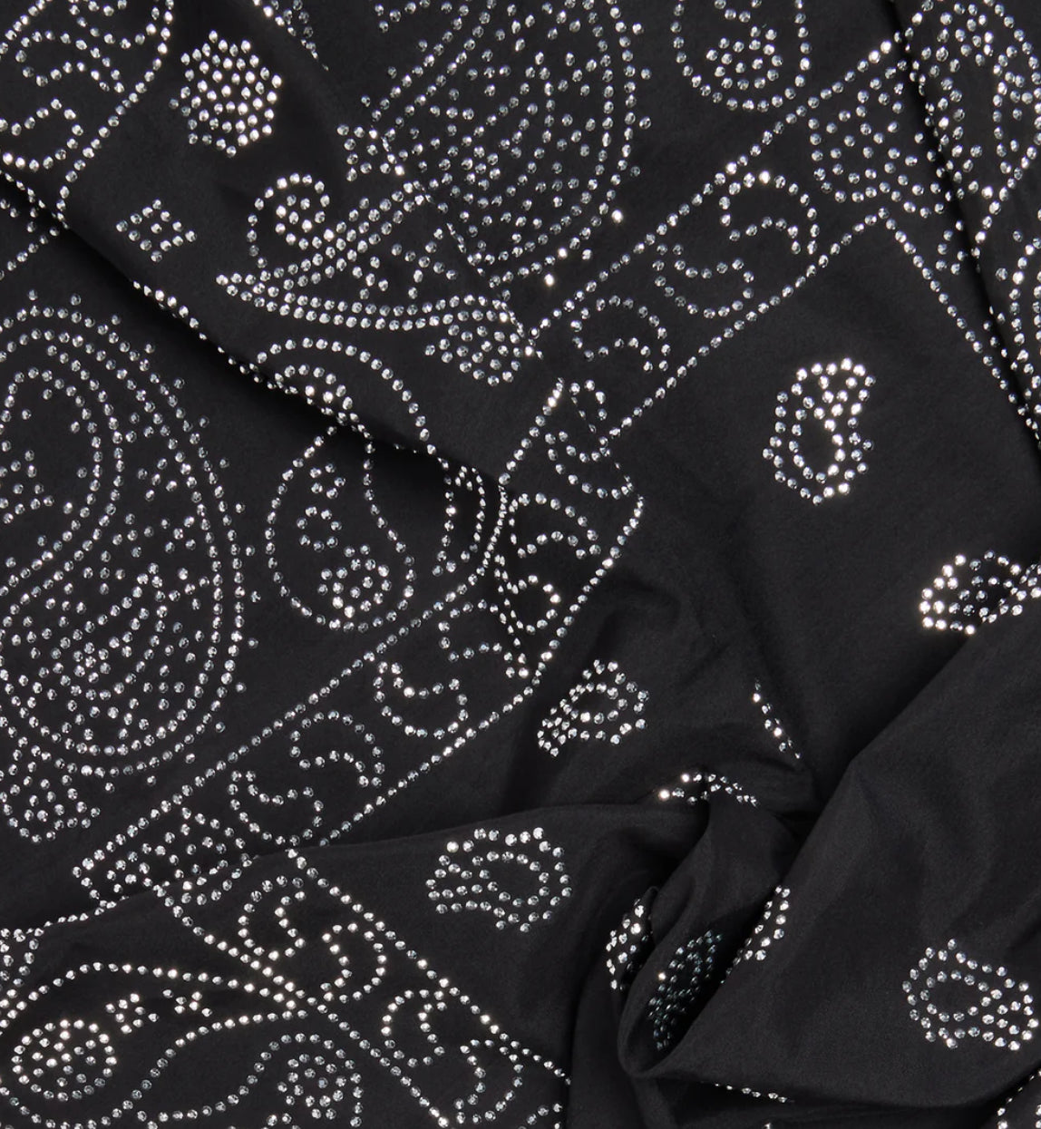 Rhinestone Embellished Paisley Bandana - Red