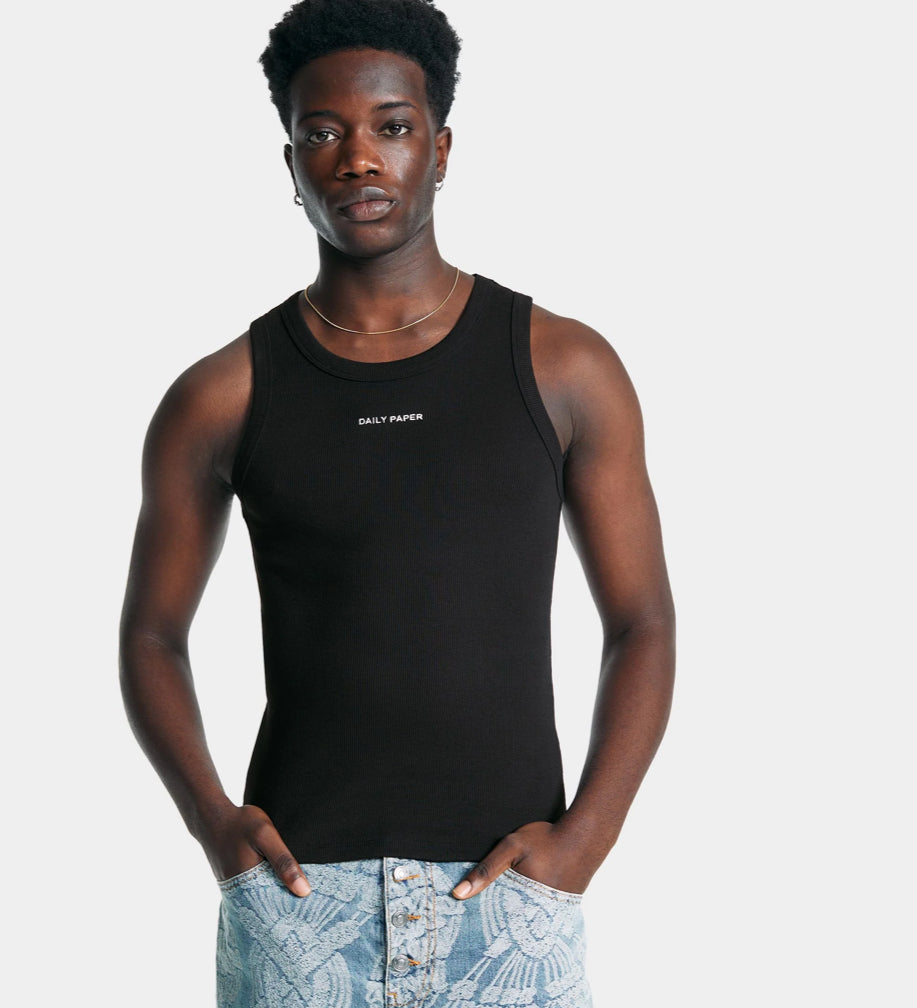 BLACK LOGOTYPE TANK TOP