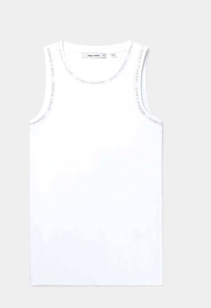 WHITE ERIB TANK TOP