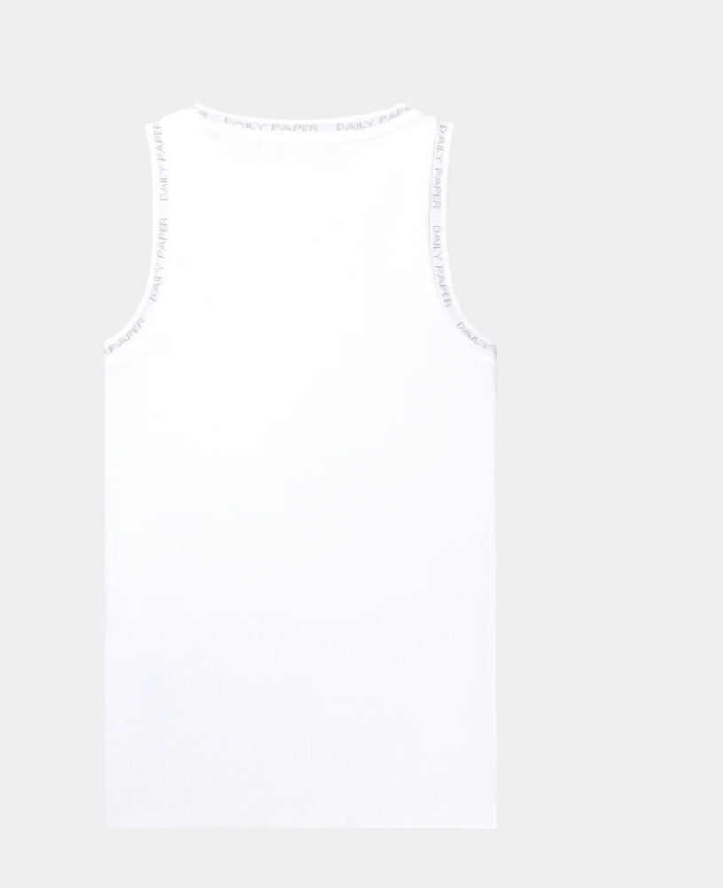 WHITE ERIB TANK TOP