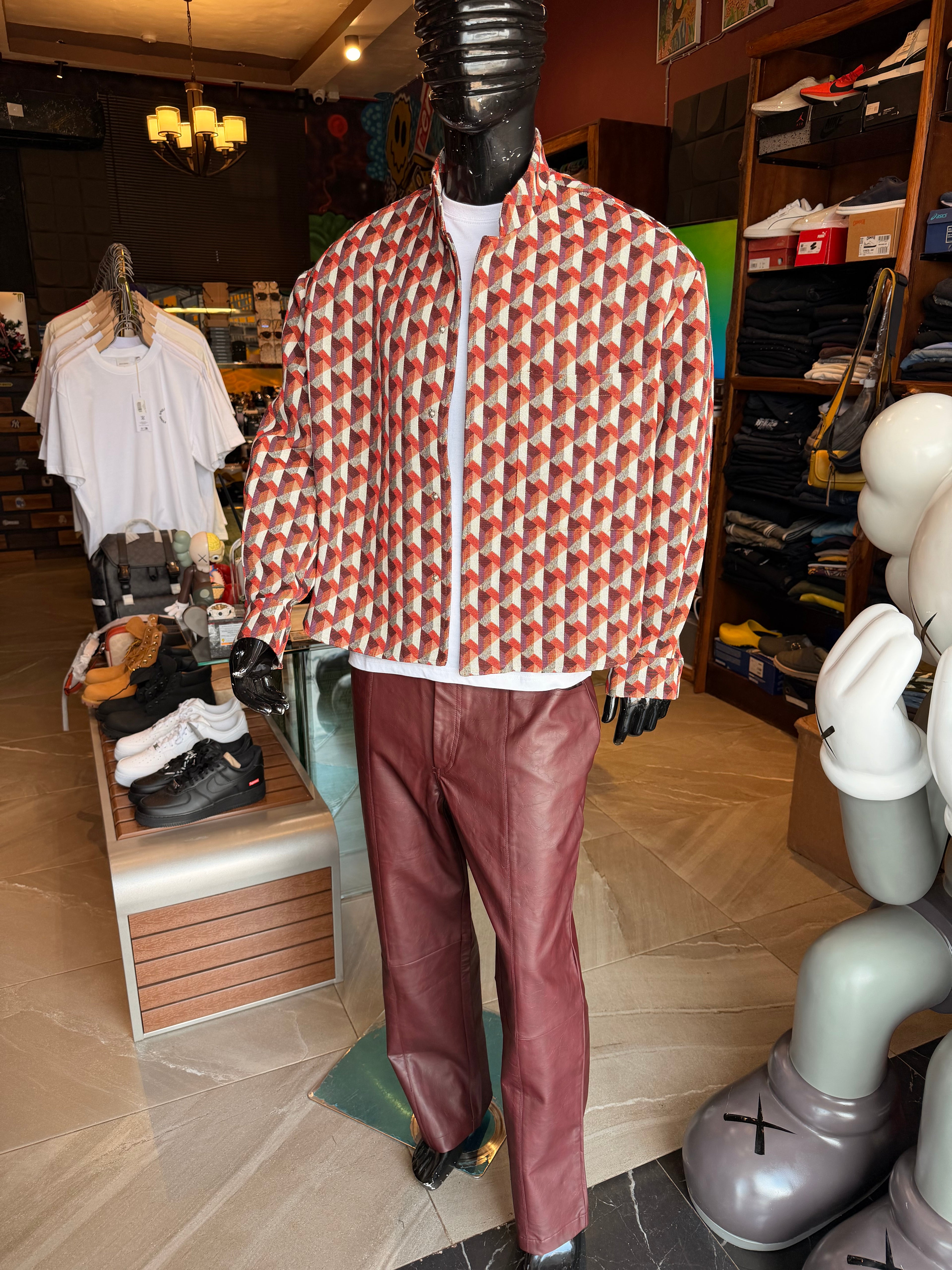 Relaxed Bellamy Geometric Tapestry Button Up Shirt - Multi Color