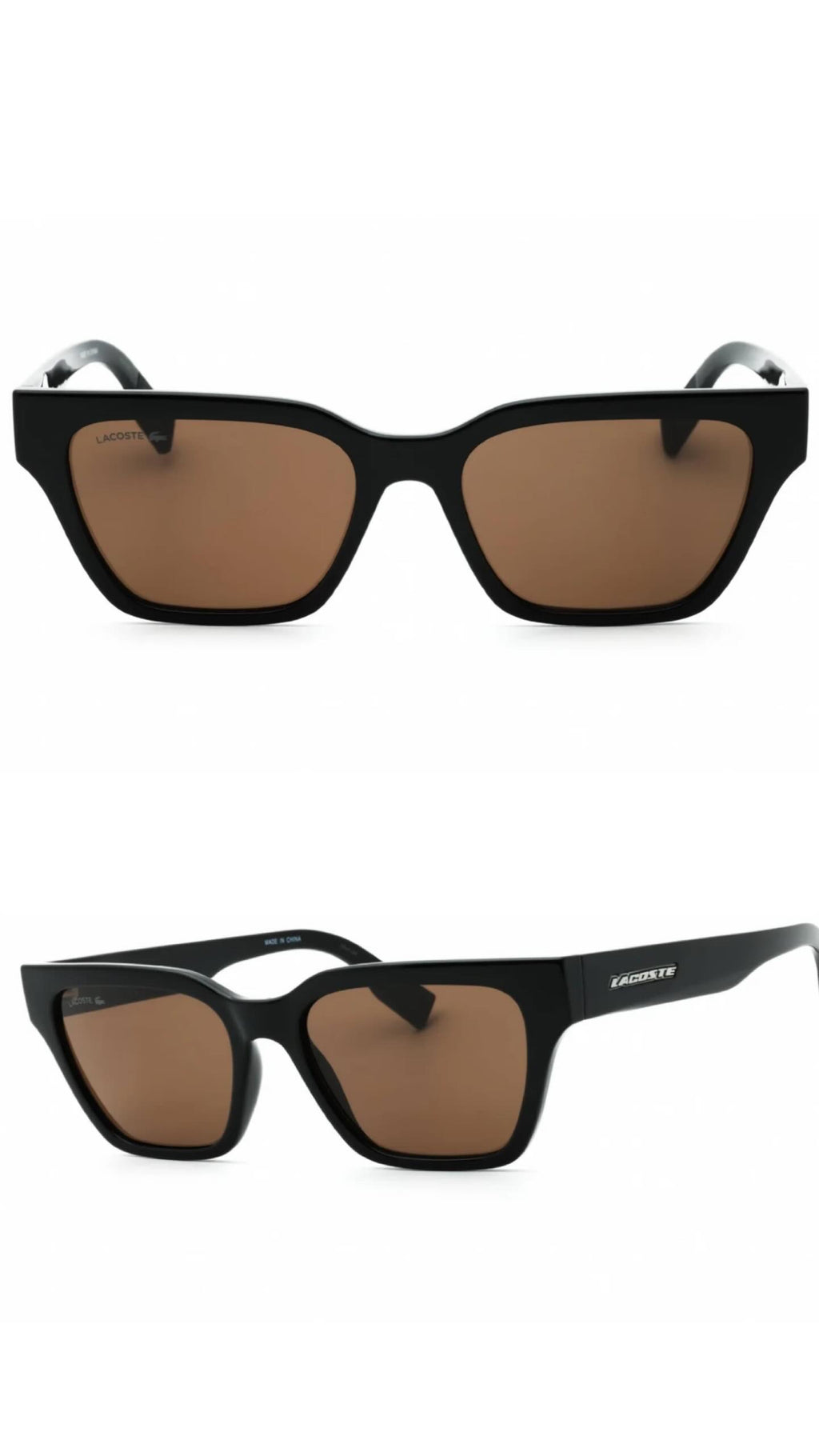 Lacoste Women's Sunglasses - Black Rectangular Injected Propionate Frame | L6002S 001